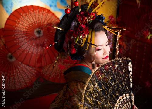 Obraz na plátně Asian female in Kimono