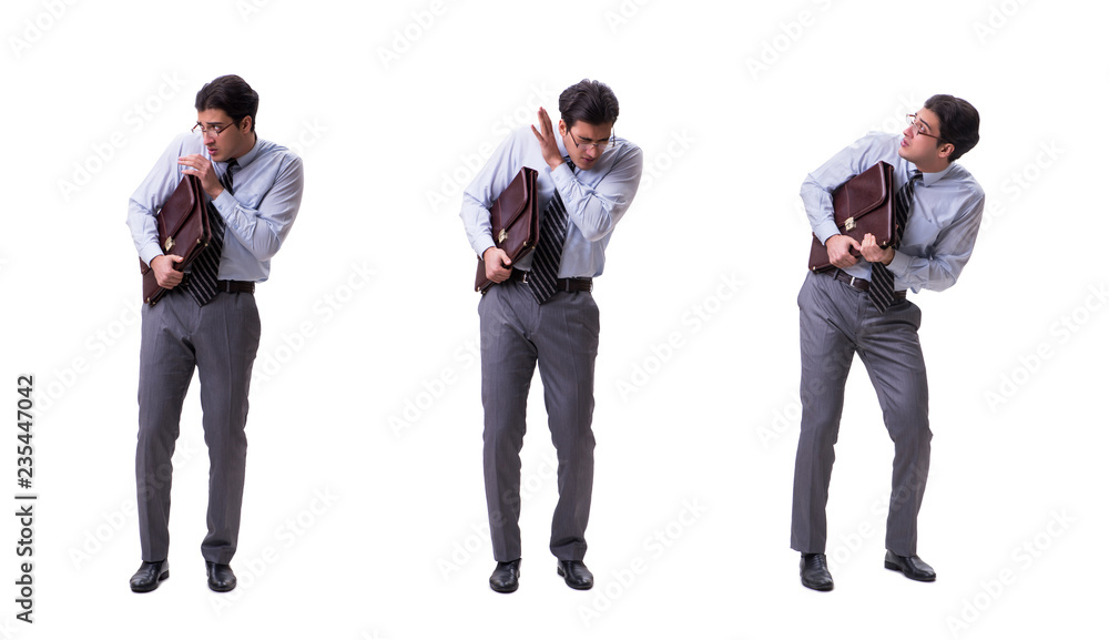 Obraz premium Businessman isolated on the white background