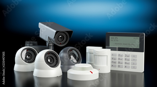 фотографія Alarm system, dark background