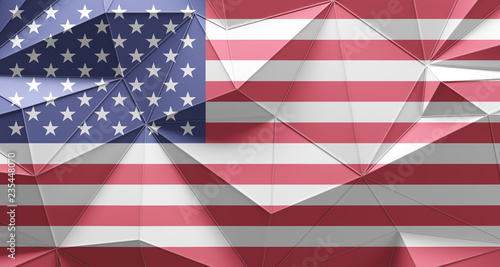 Fototapeta Naklejka Na Ścianę i Meble -  United States of America flag or USA flag low poly structure design
