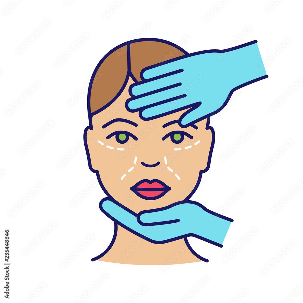 Cosmetologist examination color icon Cosmetologist examination color icon