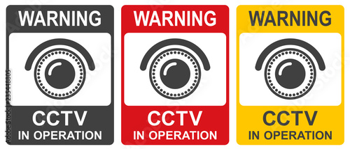 CCTV in operation sign in two colors. Vector illustration.