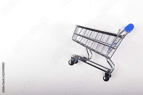 shopping cart, shopping trolley isolated white background