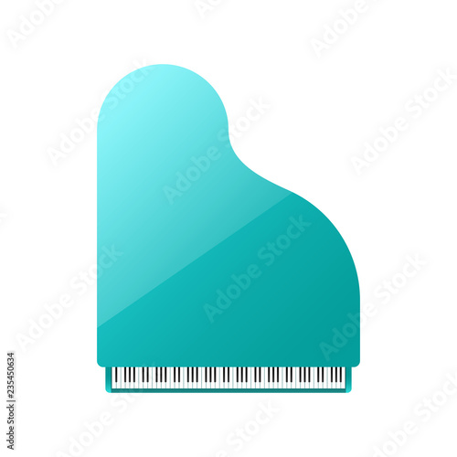 Blue piano. Vector illustration.