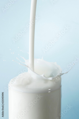 Splash of milk in glass