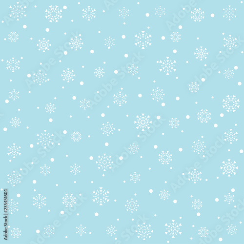 christmas snowflake seamless vector background, winter wrapping paper seamless pattern