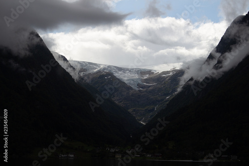 Norway cloudy glacier