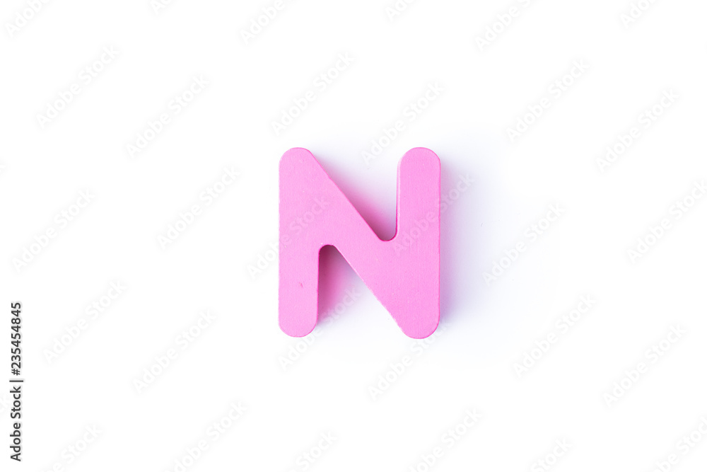 N letters in English on a white background. N letters in English on a white background.