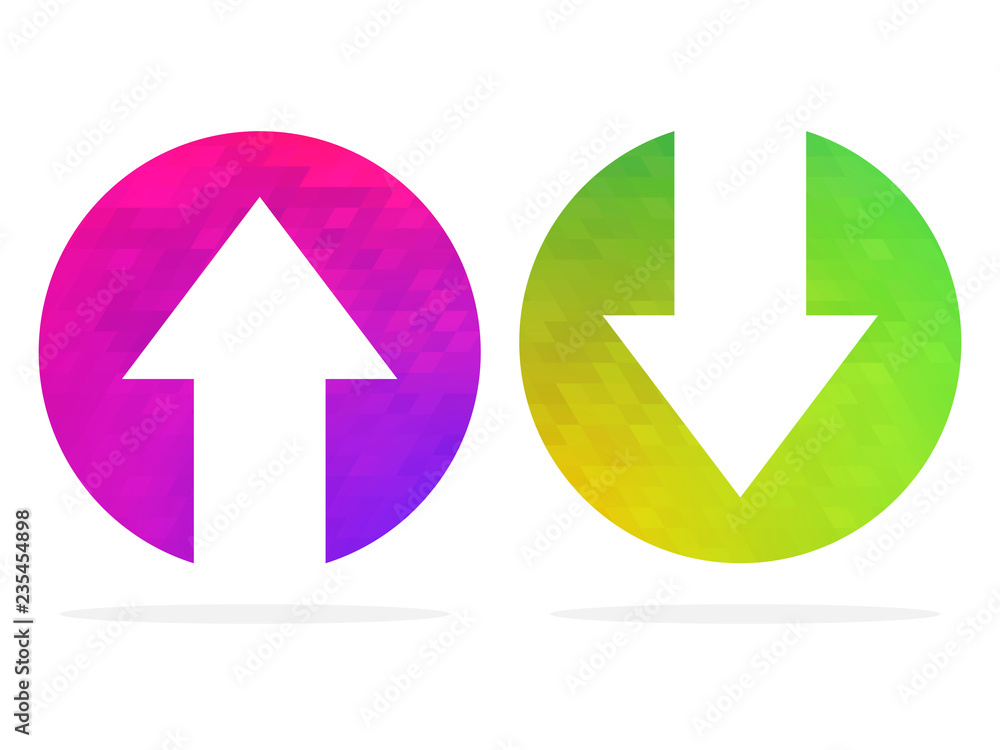 Up and Down arrows. Vector illustration. Up and Down arrows. Vector illustration.