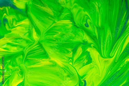 Colorful art paint background  green and yellow