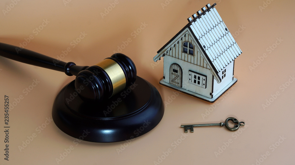 Real Estate Law concept. house and a gavel. Real Estate Law concept. house and a gavel.