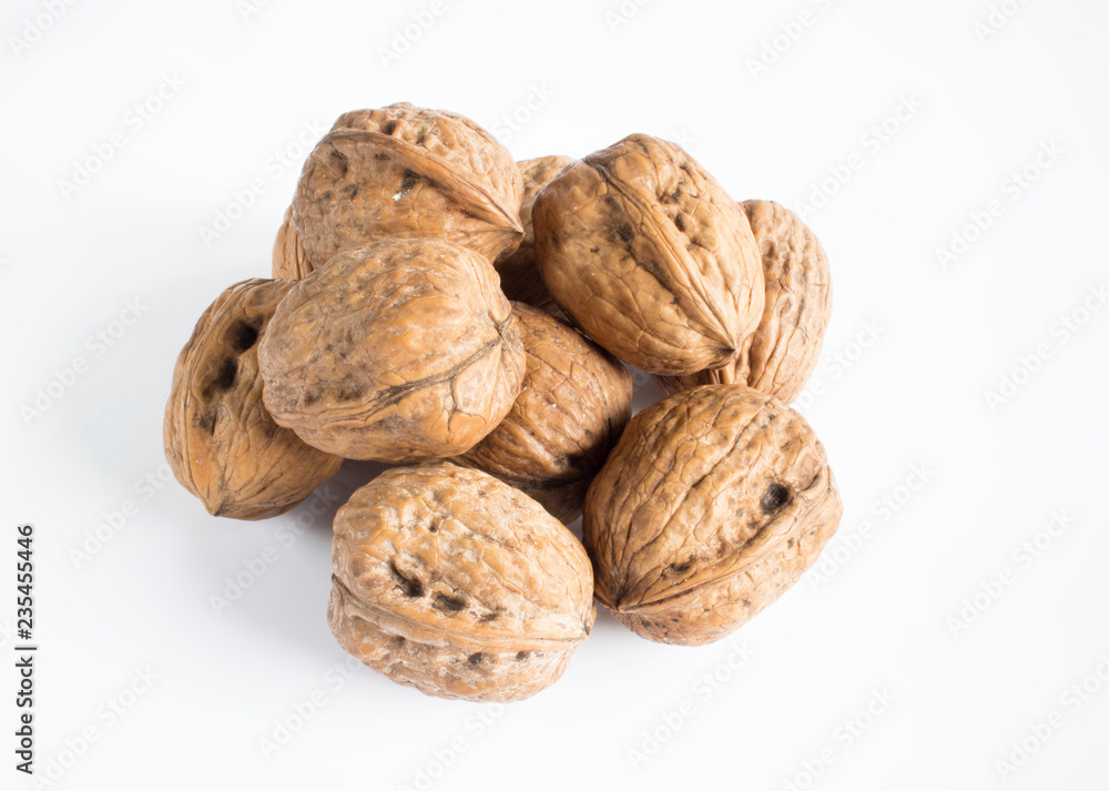 walnut isolated in white background walnut isolated in white background