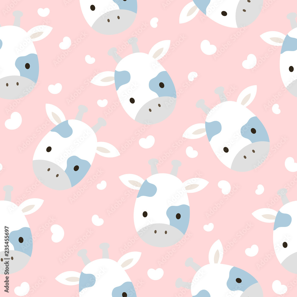 Giraffe cute seamless pattern for kid, animal cartoon background, vector illustration Giraffe cute seamless pattern for kid, animal cartoon background, vector illustration