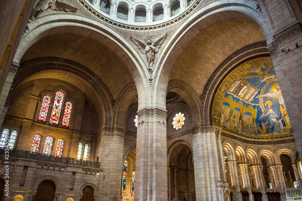 Inside of basilica on Montmartre in Paris