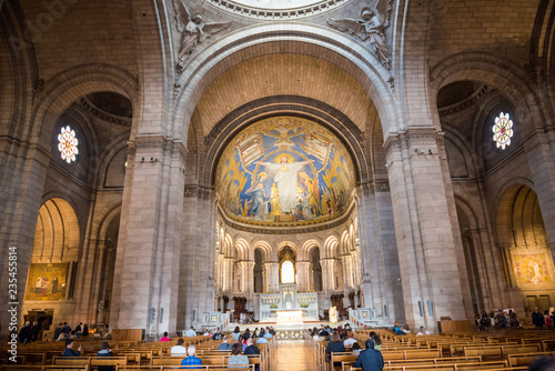 Inside of basilica on Montmartre in Paris