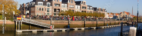 Crowded docks with partying people