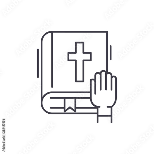 Oath line icon concept. Oath vector linear illustration, sign, symbol