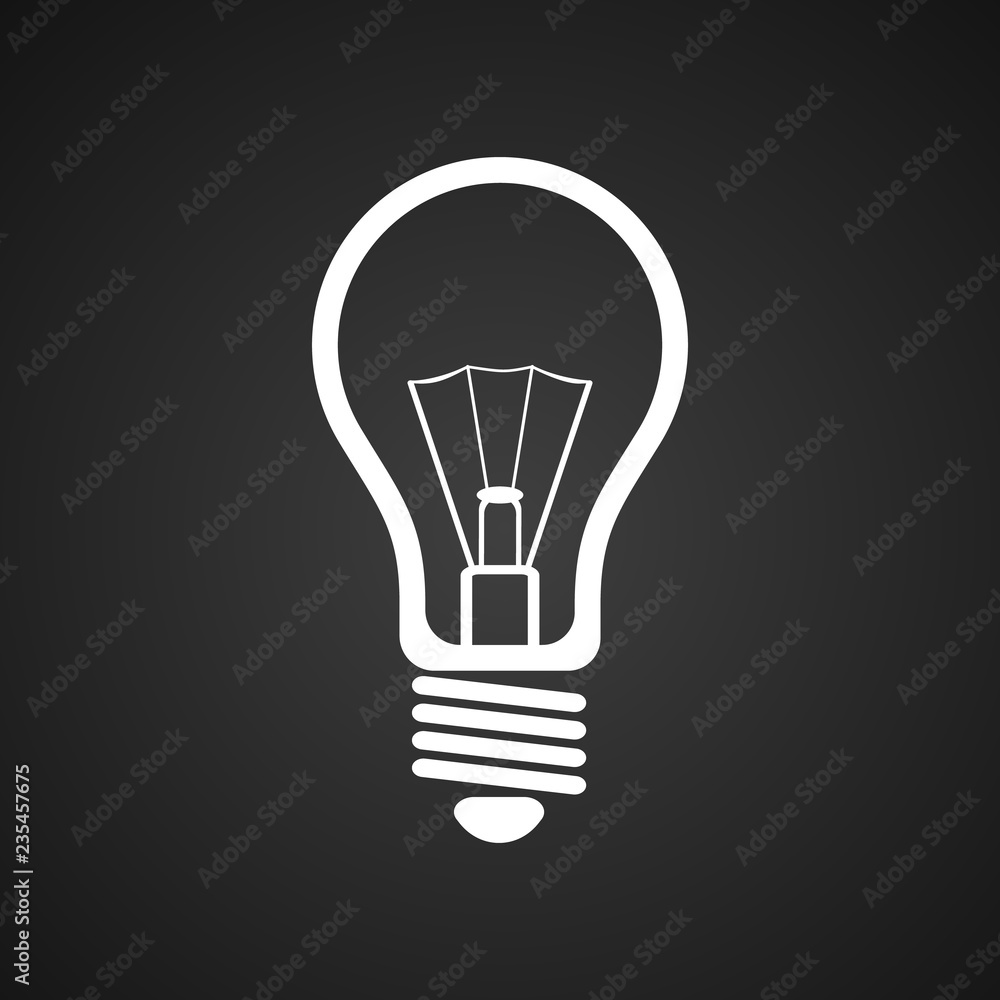 Gray light bulb icon in flat design. Vector illustration isolated on white gradient background. Gray light bulb icon in flat design. Vector illustration isolated on white gradient background.