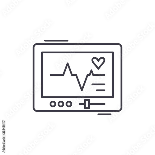 Pacemaker line icon concept. Pacemaker vector linear illustration, sign, symbol