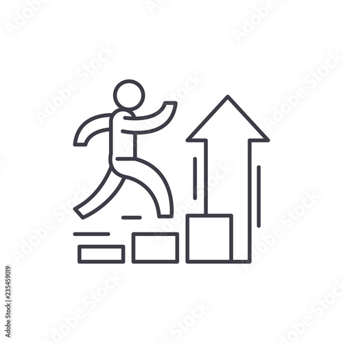 Personal improvement line icon concept. Personal improvement vector linear illustration, sign, symbol