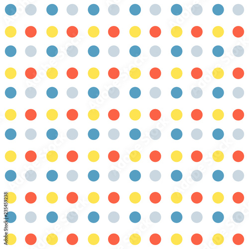 Seamless pattern with dots. Pattern included in swatch panel. Vector illustration. White background.