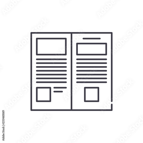 Press release line icon concept. Press release vector linear illustration, sign, symbol