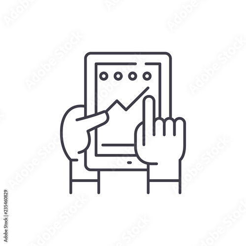 Progress in the application line icon concept. Progress in the application vector linear illustration, sign, symbol