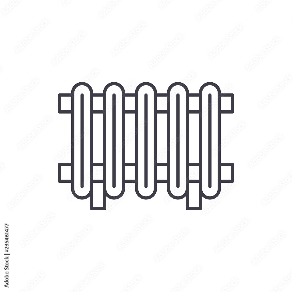 Radiator line icon concept. Radiator vector linear illustration, sign,  symbol Stock Vector | Adobe Stock