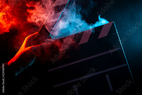 Close-up on an open clapper...