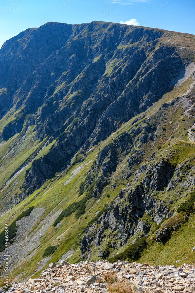 Distant mountain cores in slovakia Tatra mountain trails