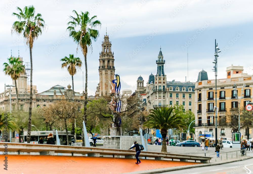 Fototapeta premium Streets and embankments of Barcelona. Holidays in Spain. Cityscape.