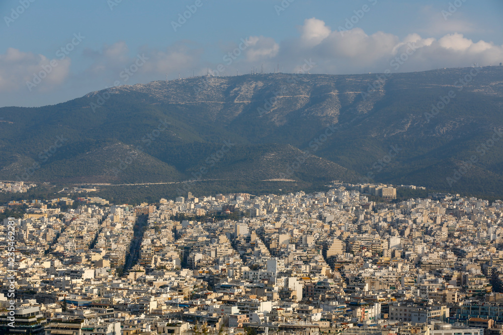 Cityscape view of Athens, Greece