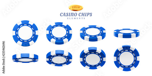 Animation sprites for realistic casino chips or frames for gambling empty tokens flip, cycles of movement for plastic blank chips. Can be used for gif animation at online casino. Gamble theme