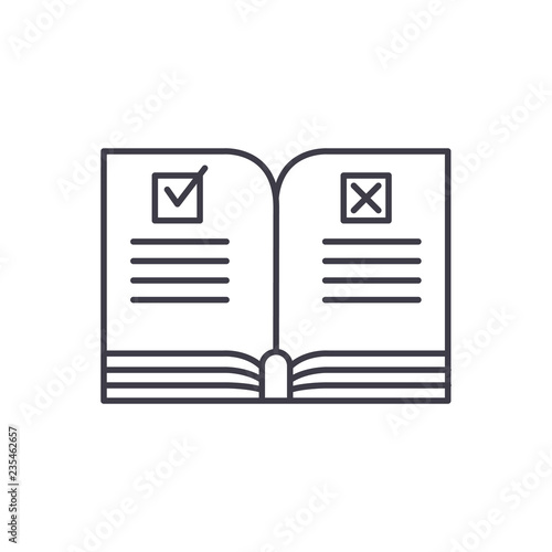 Rules line icon concept. Rules vector linear illustration, sign, symbol