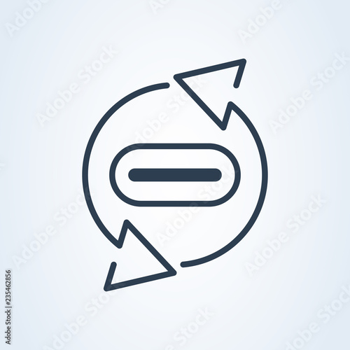 vector usb type-c port and usb-c. recover and reset. vector symbol
