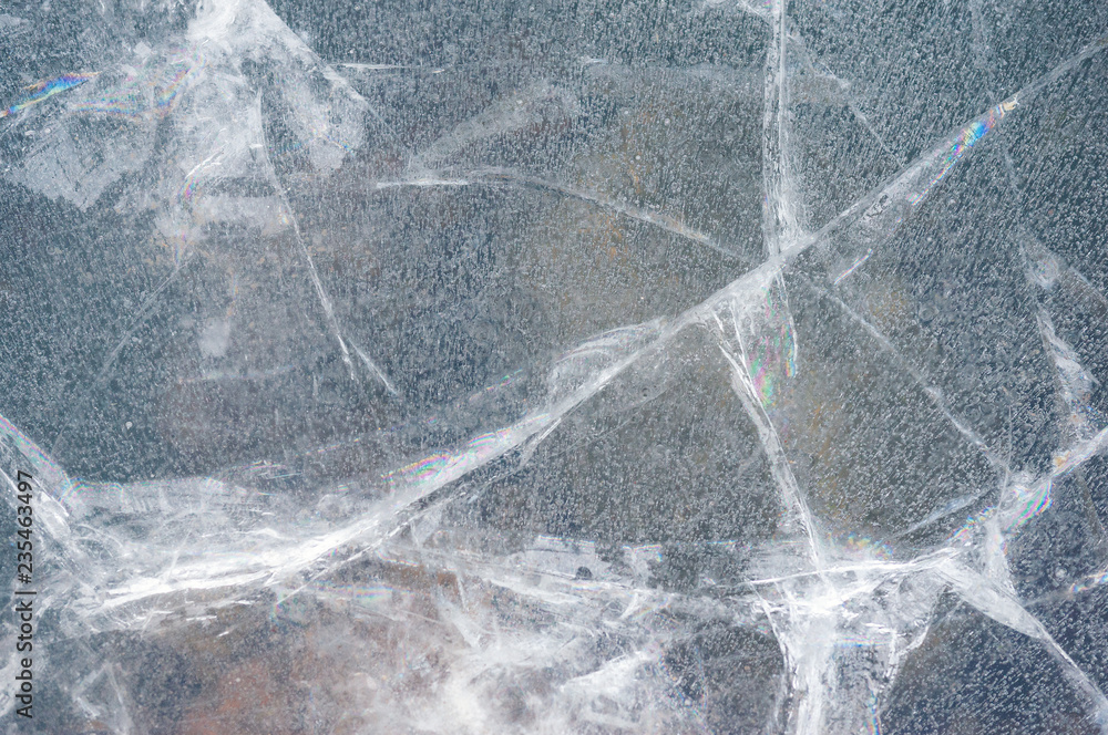 Texture of cracked ice on a lake Texture of cracked ice on a lake