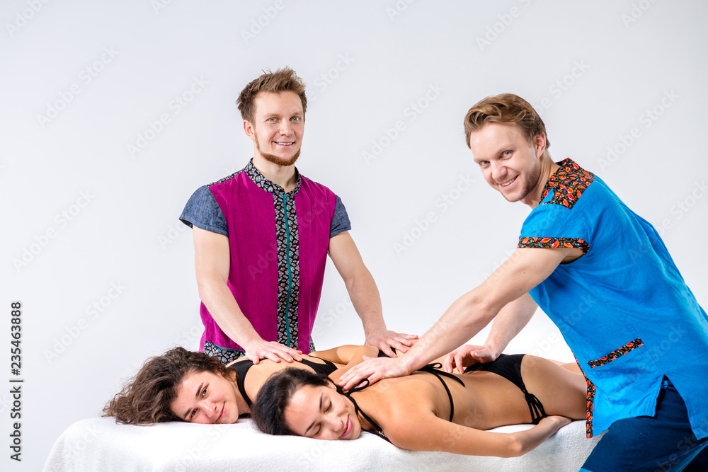 Erotic jung woman massage