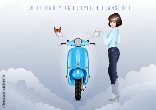 girl with scooter