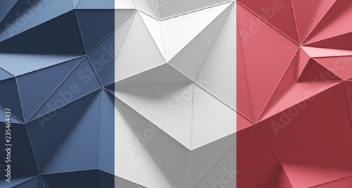 France flag low poly design background