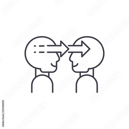 Social manipulation line icon concept. Social manipulation vector linear illustration, sign, symbol