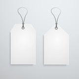 Two white price tag. Vector label template. Eps10