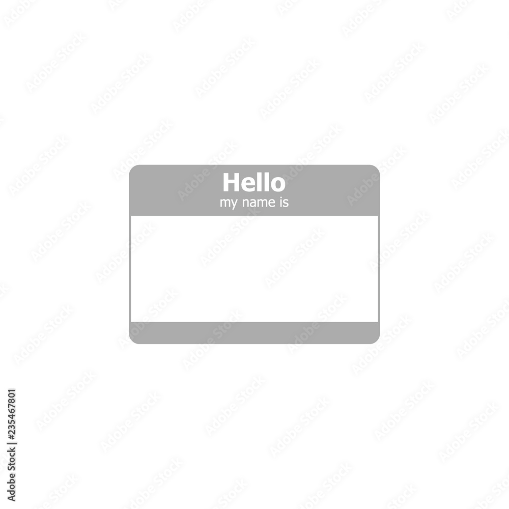 Hello my name is. Vector label sticker Hello my name is. Vector label sticker