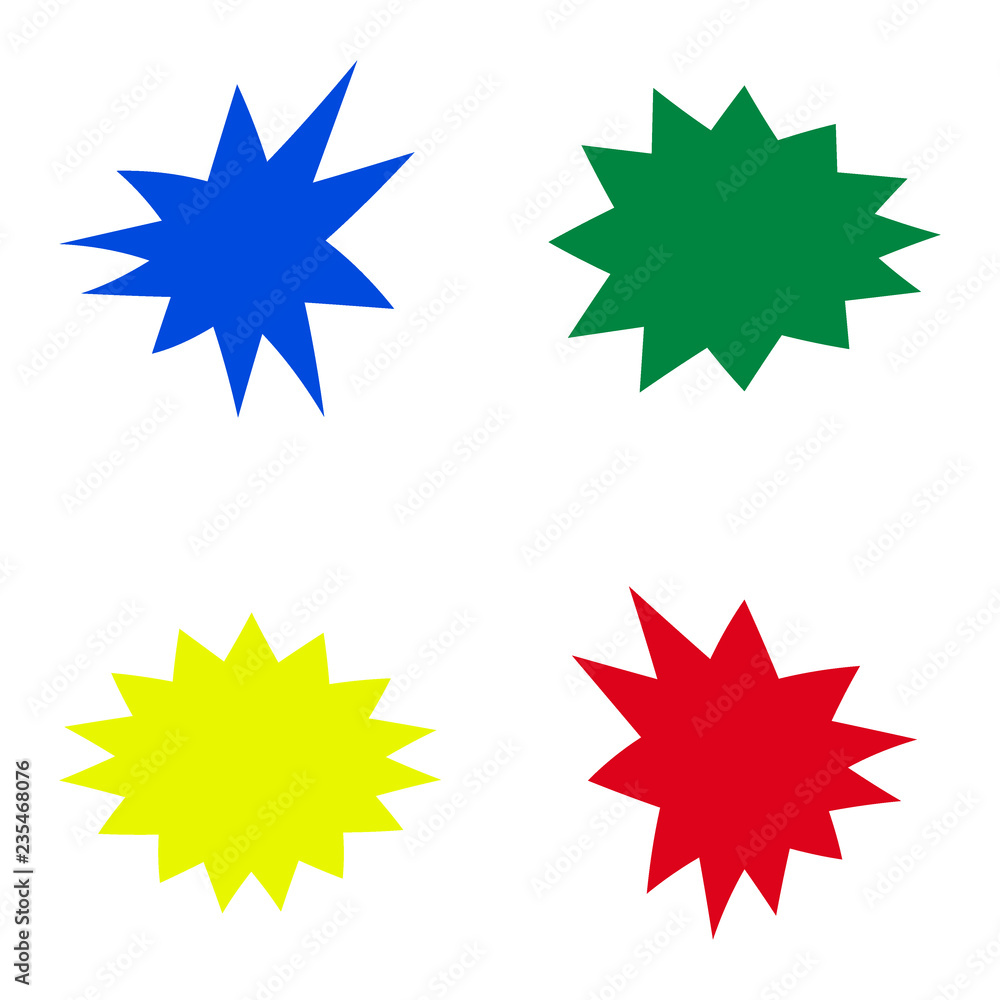 Bursting speech star. Vector icon. Speech bubble set Bursting speech star. Vector icon. Speech bubble set