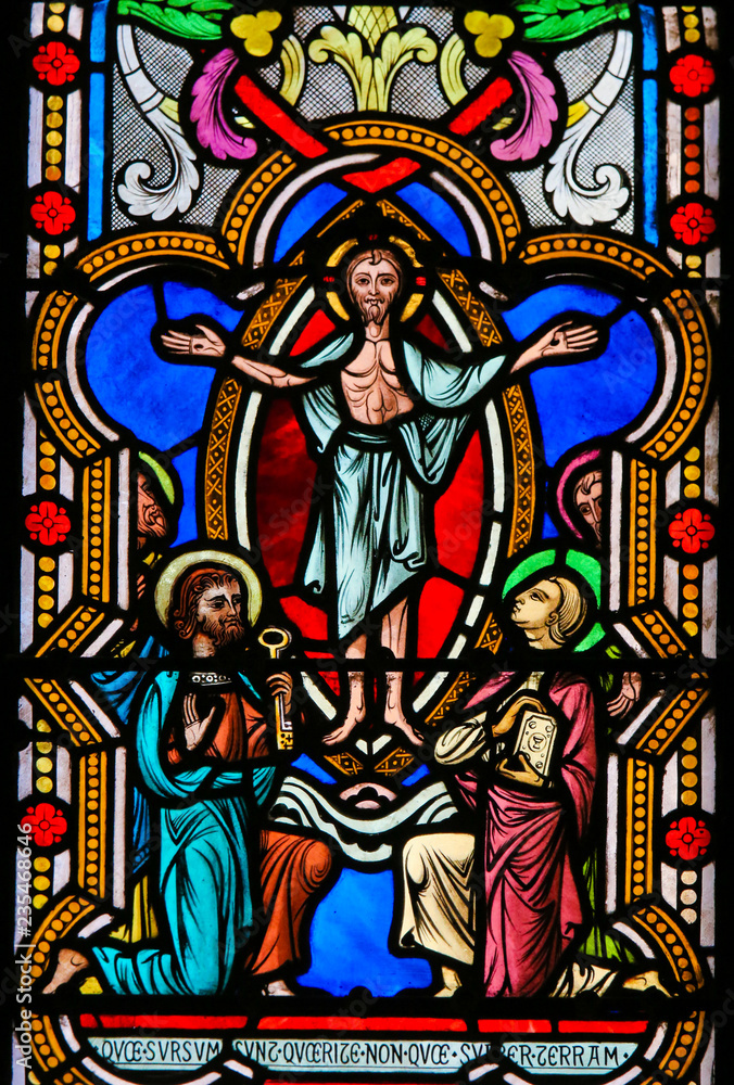 Stained Glass in Monaco Cathedral - Apparition of Jesus