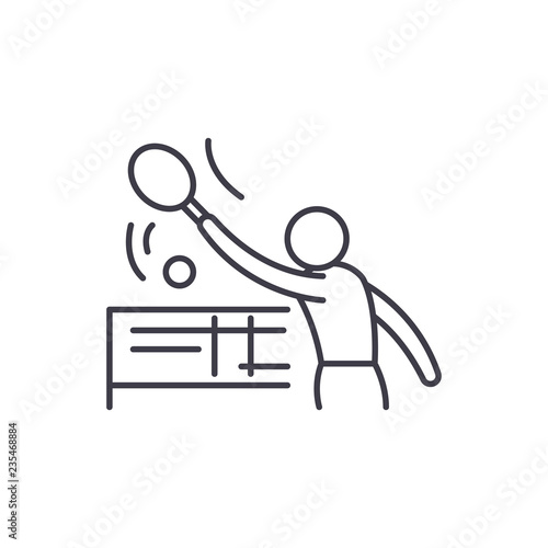Tenis line icon concept. Tenis vector linear illustration, sign, symbol