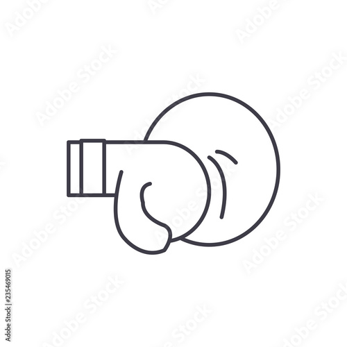 Thai boxing line icon concept. Thai boxing vector linear illustration, sign, symbol