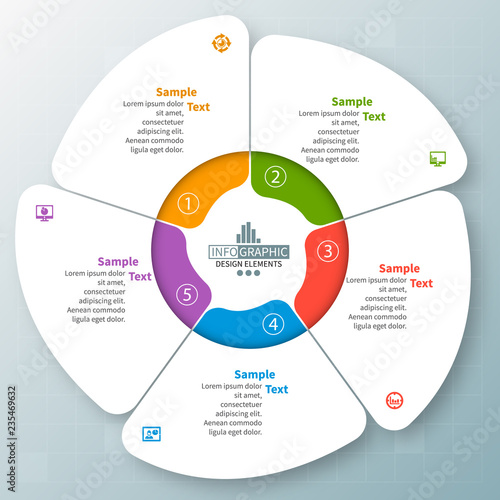 Abstract 3D Paper Infographics. Business template .Vector illustration