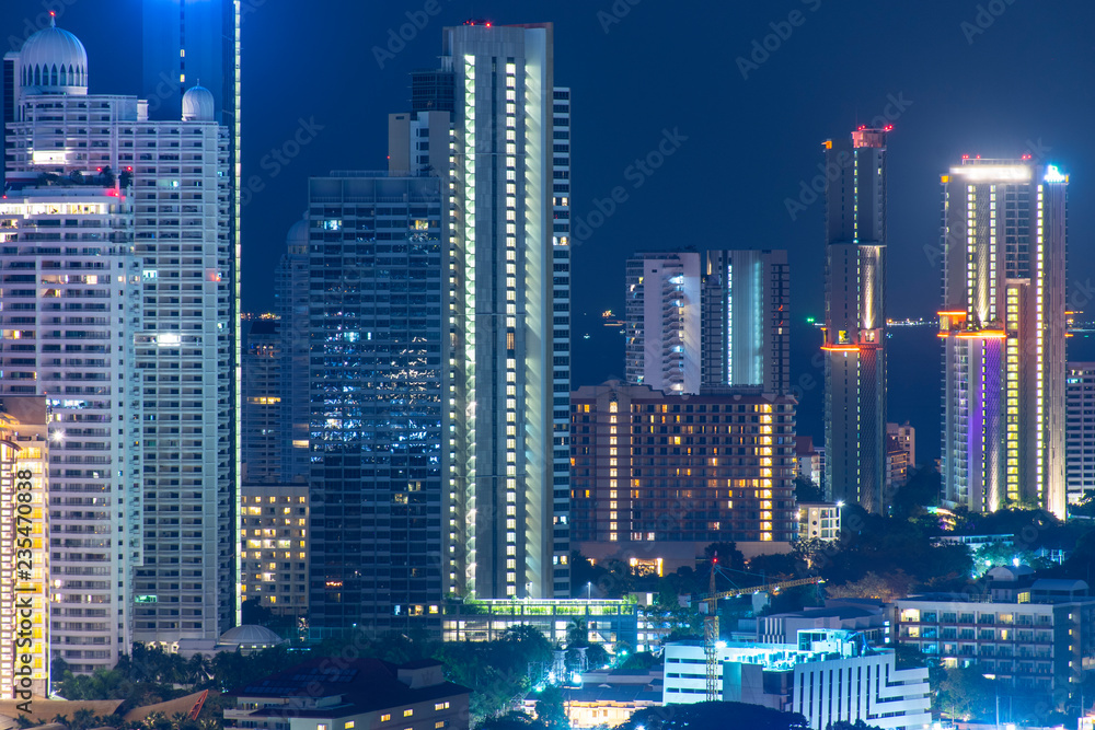 Pattaya City skyline beautiful sea view. Pattaya City skyline beautiful sea view.