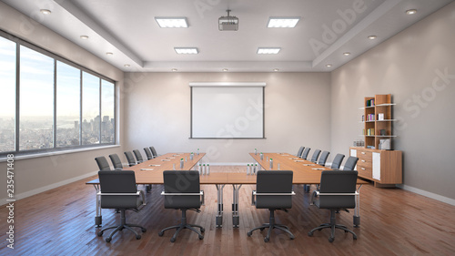 Valokuva Conference room interior. 3d illustration