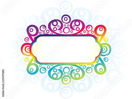 abstract artistic creative rainbow floral border